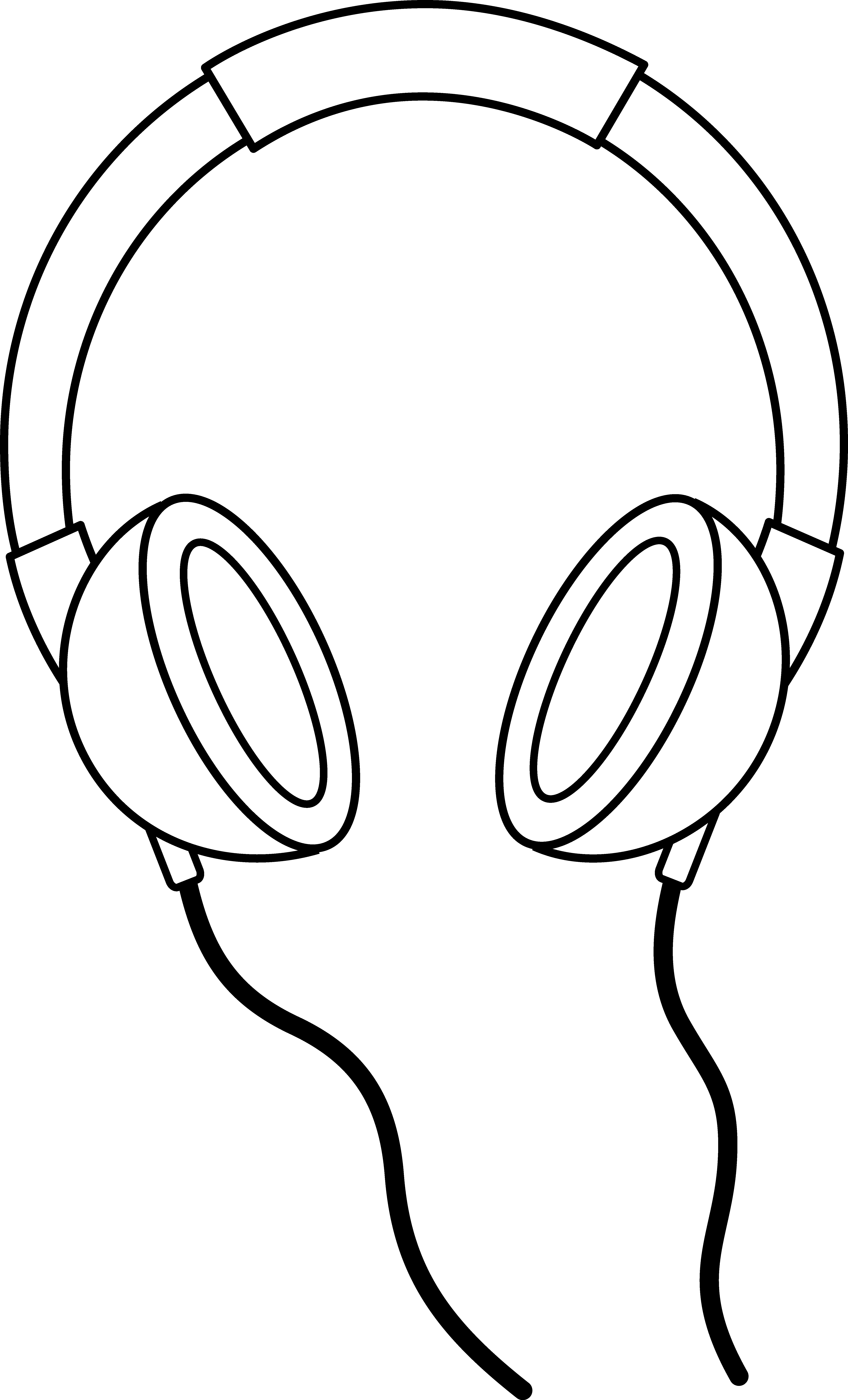 Cartoon Headphones - Headphones Clipart (5159x8522), Png Download