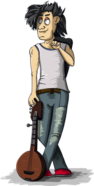 Cartoon Banjist With Banjo - Stock.xchng (446x650), Png Download