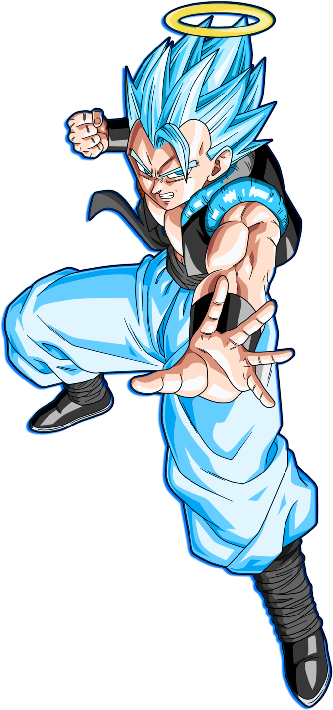 Ssgss Gogeta Blue Glow Blue Black Alternate By Squad8star-d93xdx9 - Gogeta Ssj5 (1024x1475), Png Download