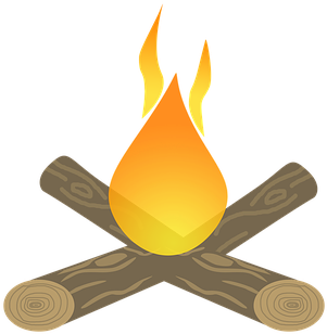 Campfire Camping Firewood Burned Turn On F - Campfire (425x340), Png Download