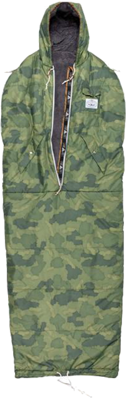 Fury Green Camo - Poler Shaggy Napsack Wearable Sleeping Bag | Furry (966x1449), Png Download