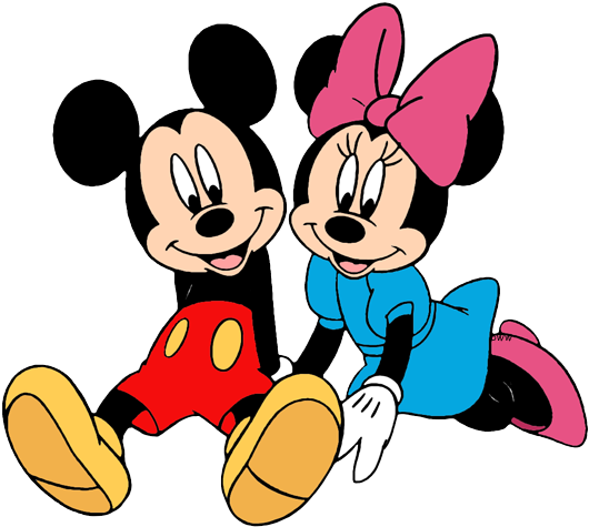 Clipart Transparent Library Mickey Mouse Clip Art Disney - Mickey Minnie (537x478), Png Download