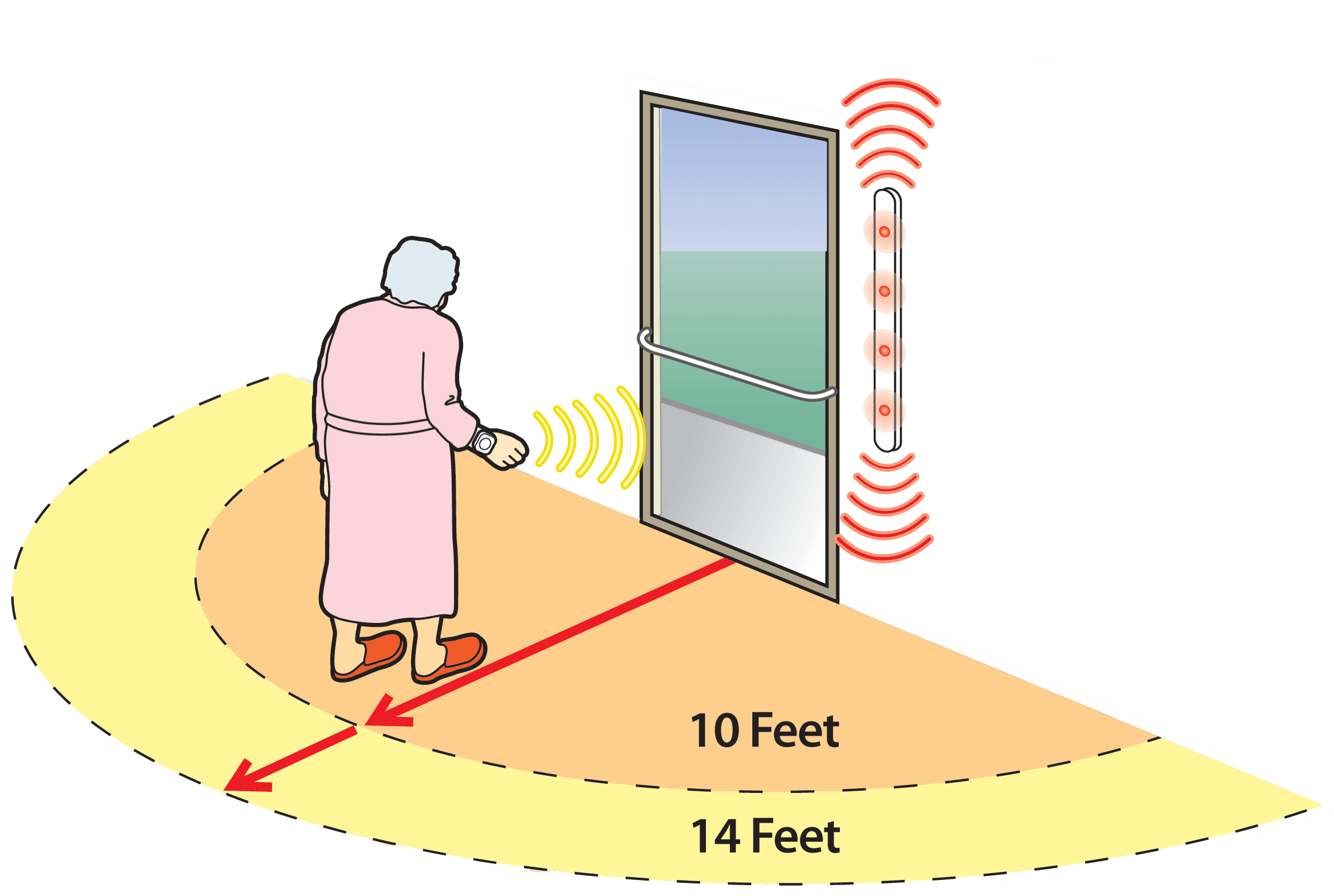 Door Single Cartoon Action Image Cutout - Illustration (2560x1925), Png Download