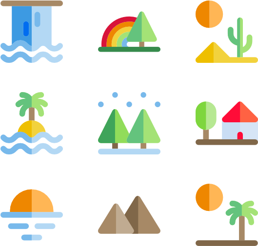 Landscapes 20 Icons (600x564), Png Download