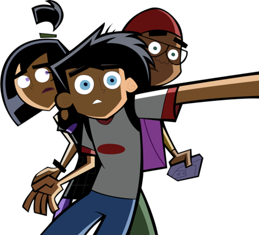 Dp Danny Sam Tucker Door - Danny Phantom Danny Tucker Sam (528x479), Png Download