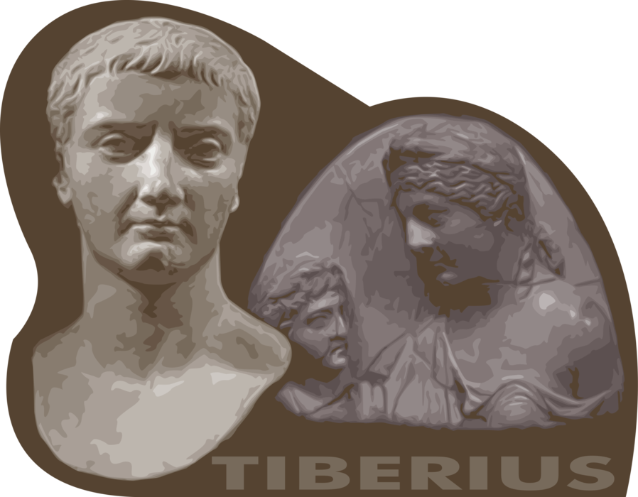 Vector Illustration Of Roman Emperor Tiberius Established - Giclee Painting: Head Of Tiberius, 61x41in. (898x700), Png Download