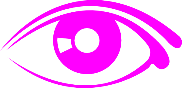 Eyeball Clipart Pink - Eye Clip Art Black And White (600x293), Png Download