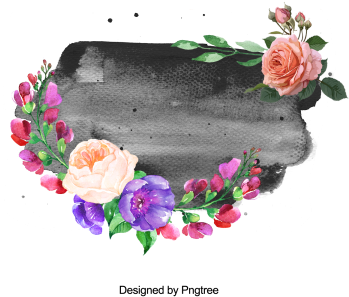 Hand-painted Flower Splash And Ink Frame, Flower, Wreath, - Kaisercraft Paper Pack 12"x12" 12/pkg-cottage Rose (360x360), Png Download