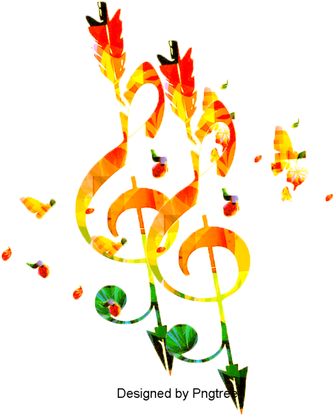 Beautiful Cartoon Hand-painted Music Symbol Staff, - Dessin Magnifique De Musique (640x640), Png Download