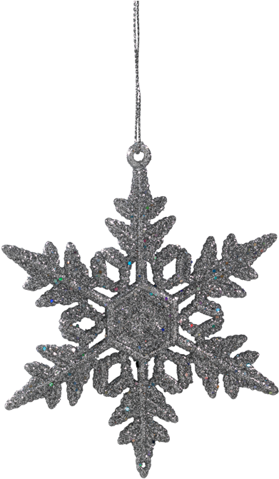 Snowflake With Silver Glimmer - Snowflake (462x700), Png Download