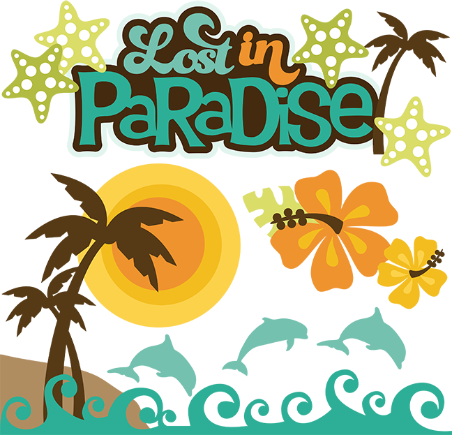 Lost In Paradise Svg Scrapbook Collection Beach Svg - Hawaii Scrapbook Clip Art (648x623), Png Download