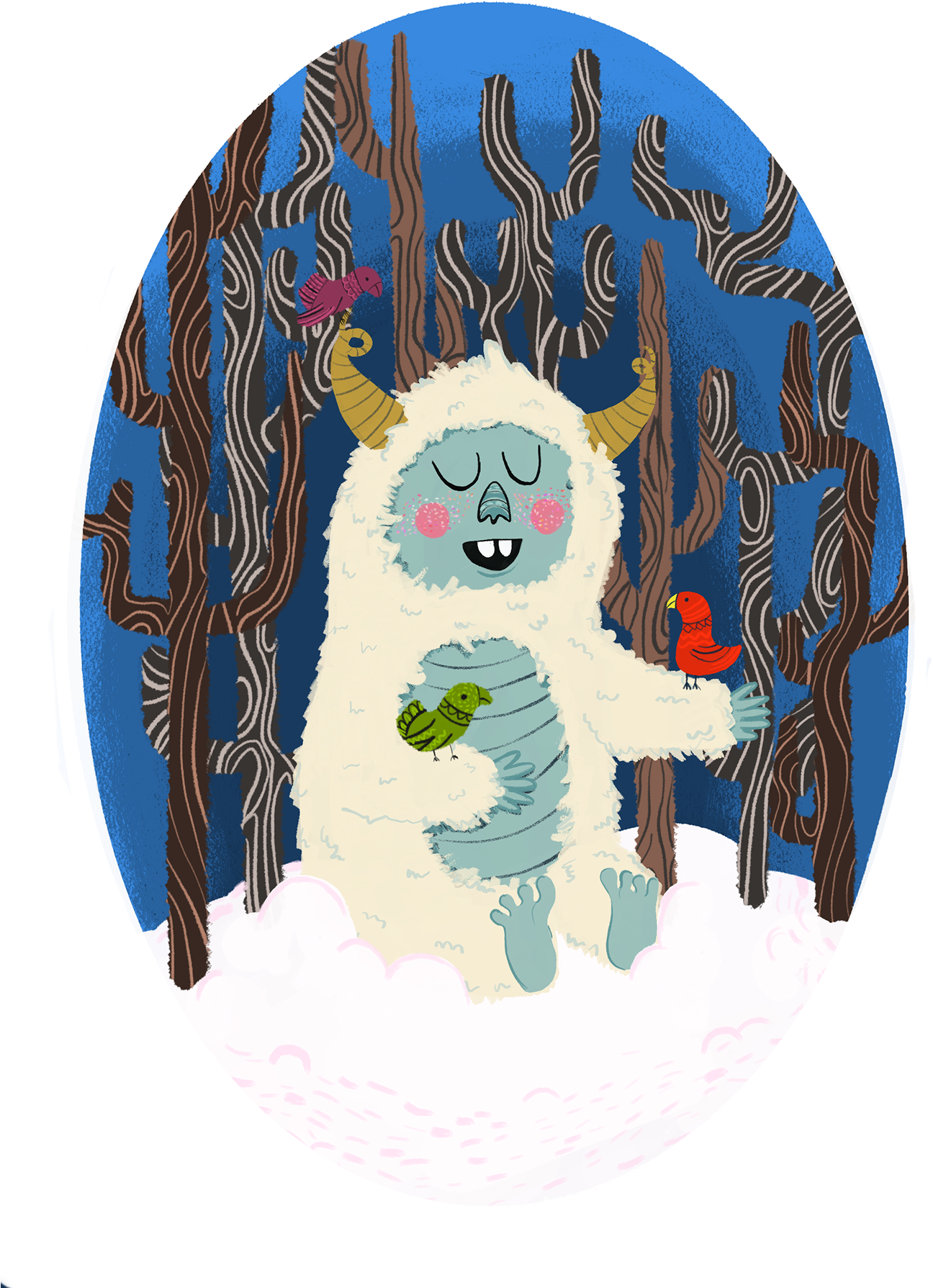 Cute Winter Yeti Illustration By Madison Angus - Illustration (1400x1868), Png Download