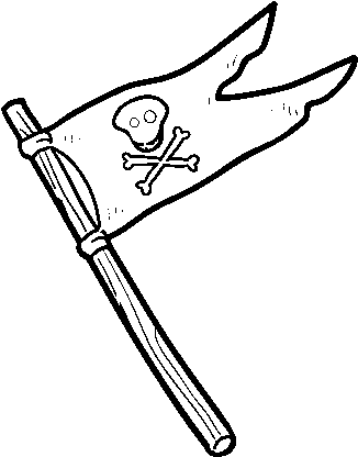 Crossbones Coloring Page - Bandera Pirata Para Colorear (600x470), Png Download
