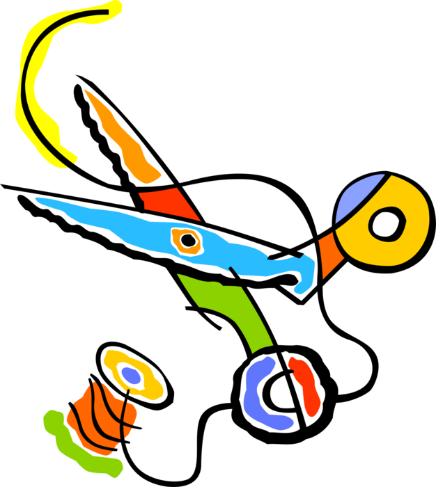 Vector Illustration Of Needle, Thread, Scissors, Sewing - Sewing Clipart (626x700), Png Download