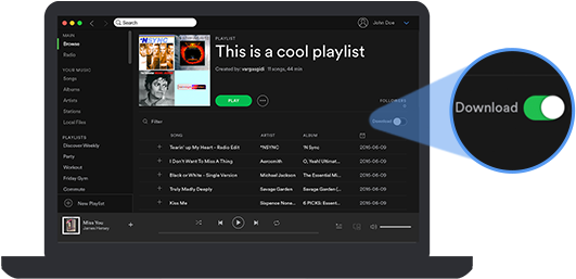 When It's Finished Downloading, The Downloaded Symbol - Spotify (550x260), Png Download