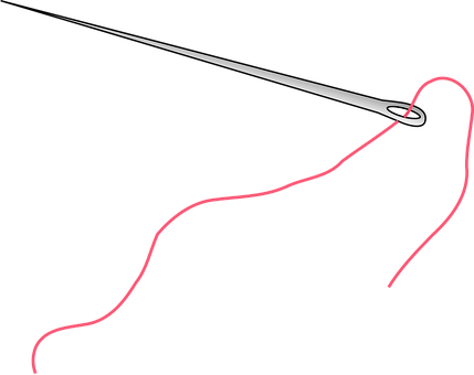 Needle Thread Sew Sewing Seamstress Needle - Needle Thread (429x340), Png Download