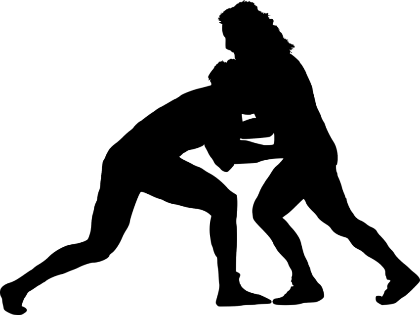 Free Png Sport Wrestling Silhouette Png Images Transparent - Portable Network Graphics (850x637), Png Download