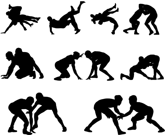 Wrestling Silhouette Png Download Image - Wrestling Silhouettes (800x768), Png Download