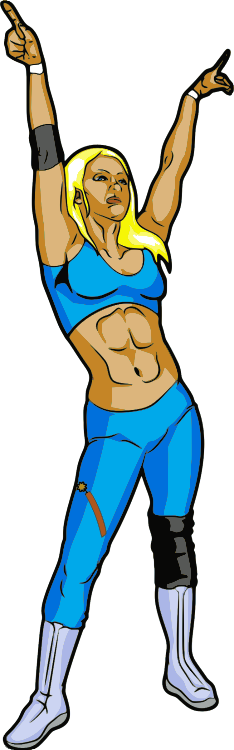 Clipart Female Professional Wrestler - Women Wrestler Clip Art (750x2400), Png Download
