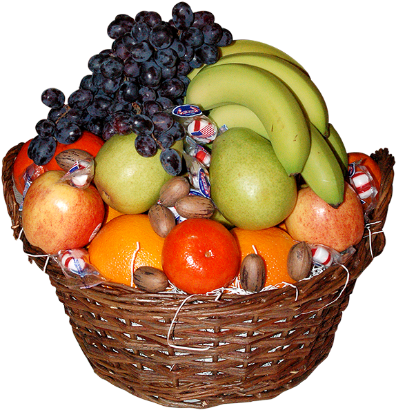 Premium Fruit Basket - Basket Of Berries Png (600x626), Png Download