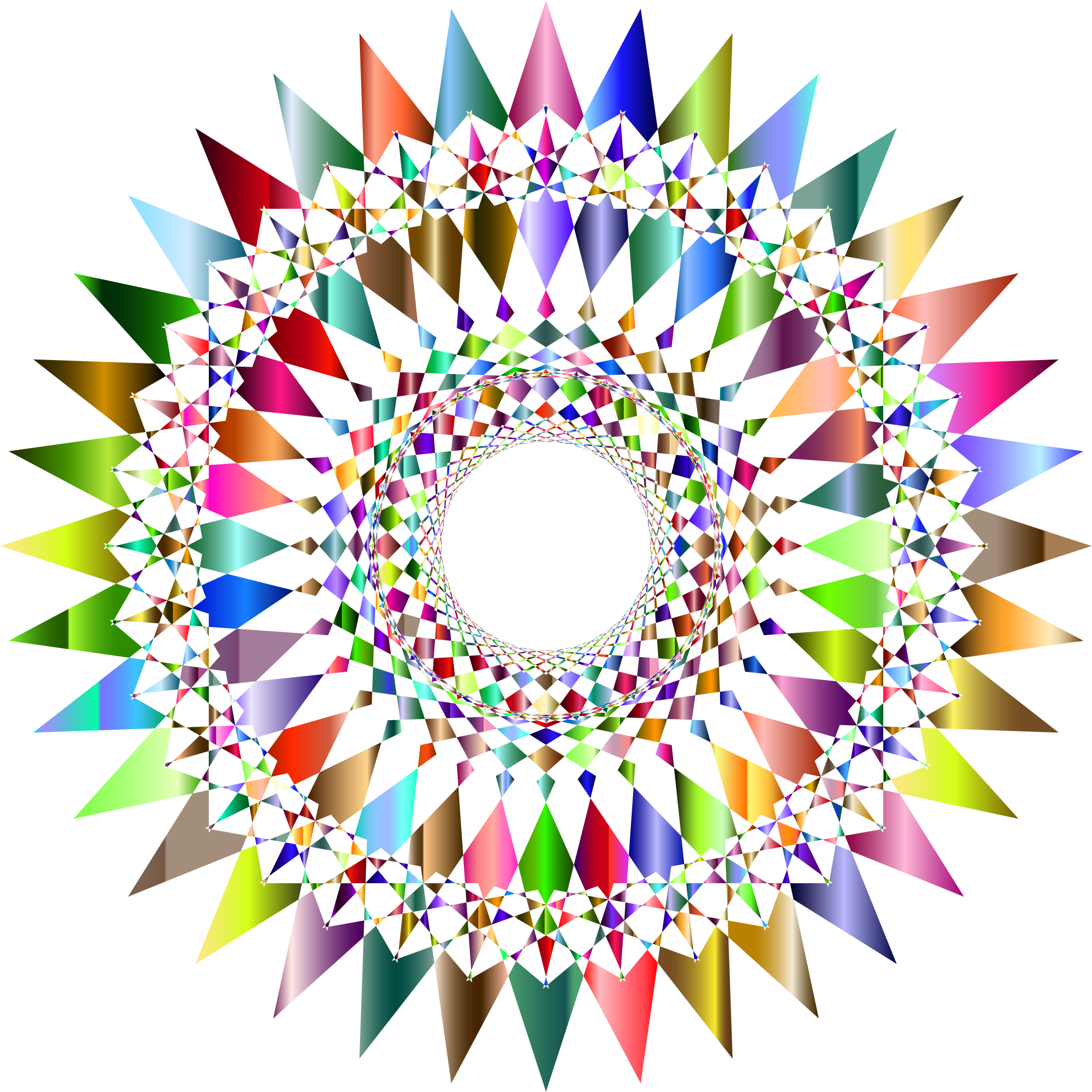 Prismatic Decorative Checkered Star 2 No Background - Circle (2290x2290), Png Download