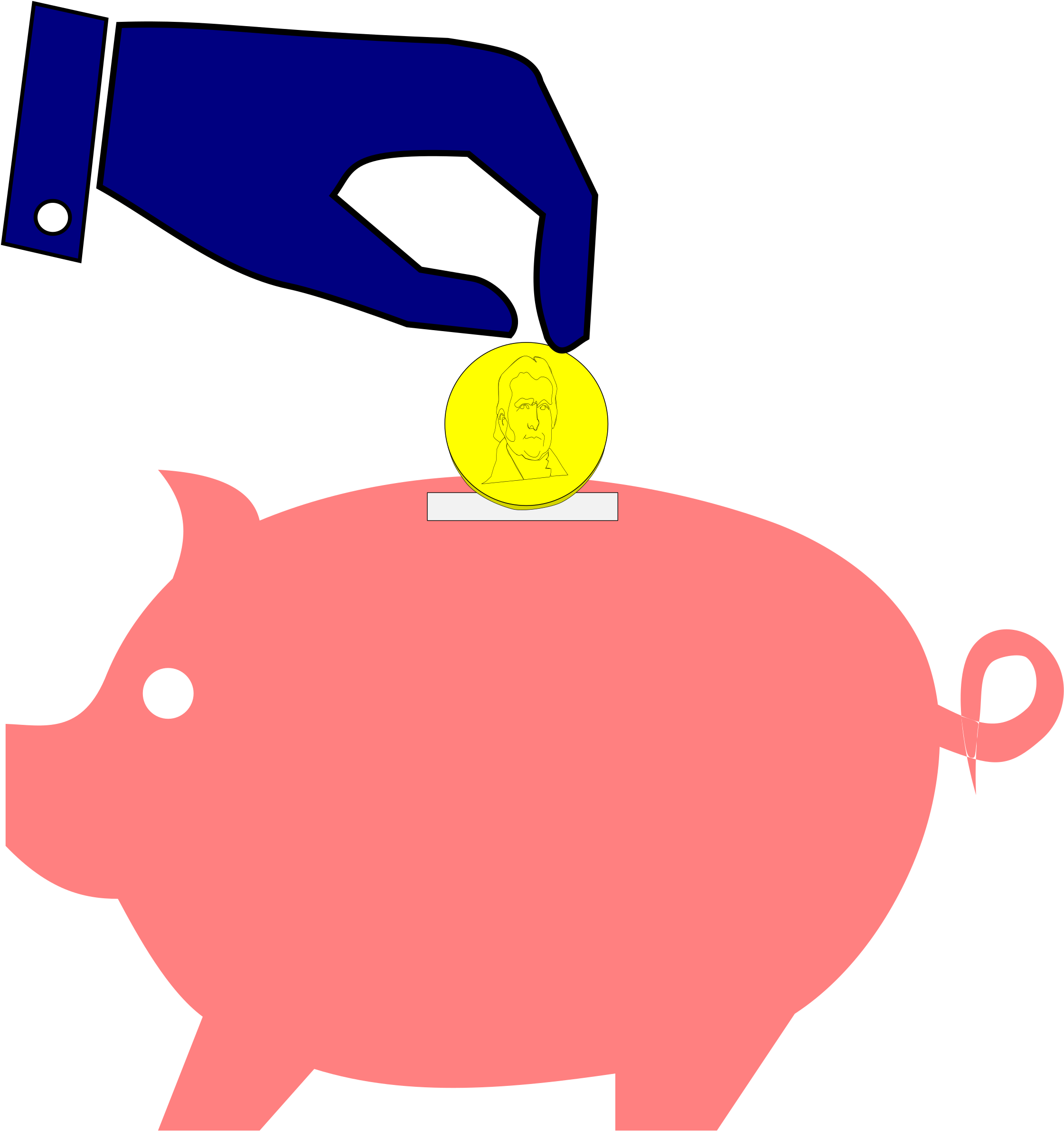 Piggy Bank Icon Png (2289x2400), Png Download