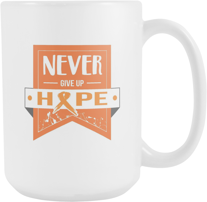 Never Give Up Hope Orange Ribbon Kidney Cancer Awareness - Kidney Cancer (1024x1024), Png Download
