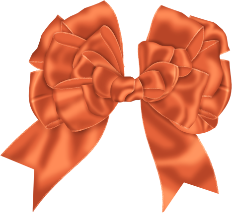 Bow Clipart Orange - Transparent Orange Bow Png (467x430), Png Download