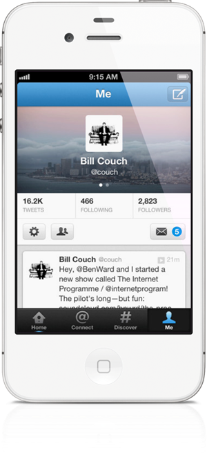 Twitter Iphone - Twitter Display On Iphone (300x655), Png Download