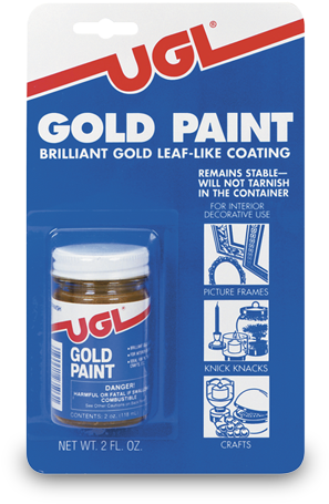 Ugl® Gold Paint - Ugl 23503 2oz Gold Paint Brilliant Gold Leaf-like Coating (400x500), Png Download