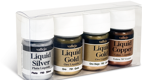 Vallejo Model Color - Model Color Set - Liquid Gold (509x267), Png Download