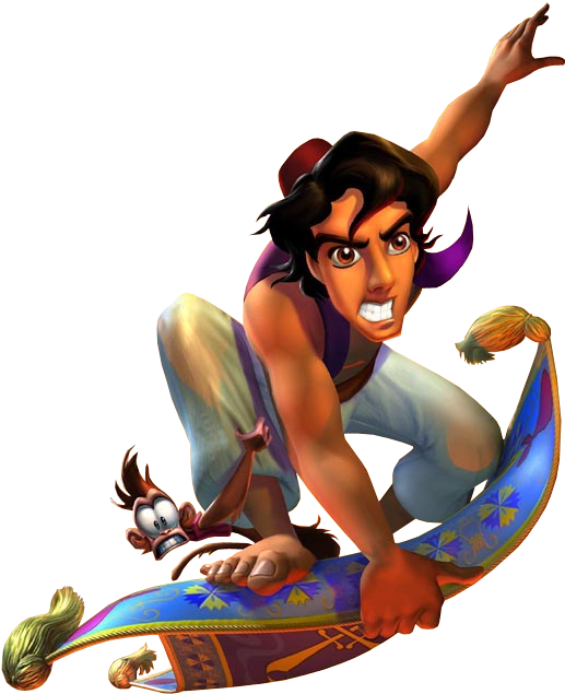 Aladdin On His Carpet (524x645), Png Download