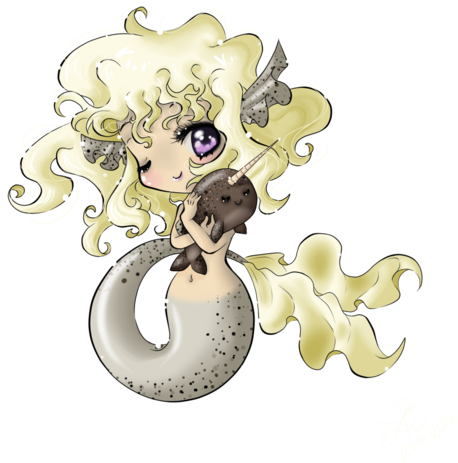 Png Black And White Stock Baby Tumblr Mermaid Pinterest - Narwhal (500x515), Png Download