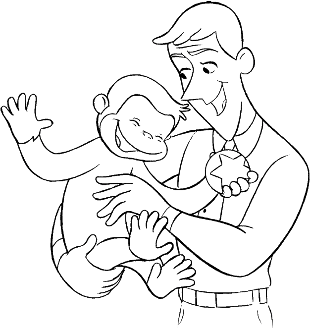 George The Monkey Laughed Coloring Pages - Curious George Colouring Sheets (700x742), Png Download