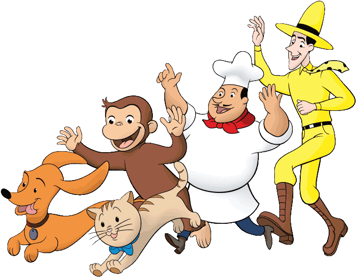 Curious George Clipart Friend Banner Transparent - Curious George All Characters (737x560), Png Download