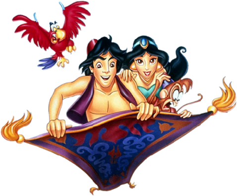 Aladdin And Jasmine Magic Carpet Clipart - Aladdin Disney (500x500), Png Download