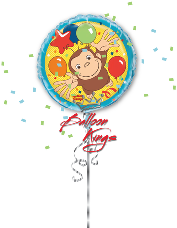Curious George Balloons Png - Balloon (417x500), Png Download