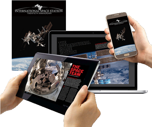 Extensively Throughout The Community Of Professionals - Poster: The International Space Station In Orbit Above (490x430), Png Download