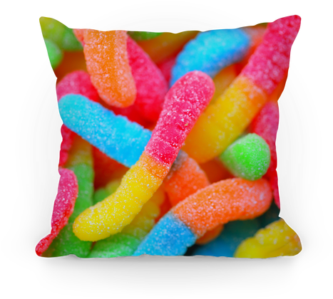 Sour Gummy Worms Pillow - Sour Gummy Worms Png (484x484), Png Download