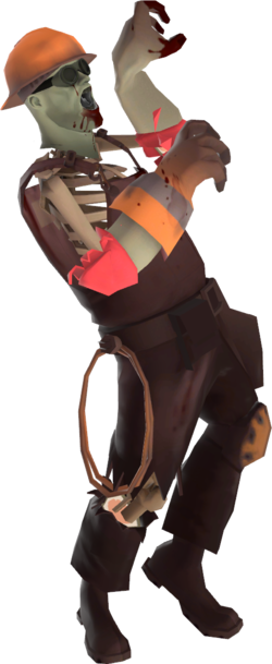 Voodoo-cursed Engineer Soul - Team Fortress 2 Zombie Engineer (250x609), Png Download