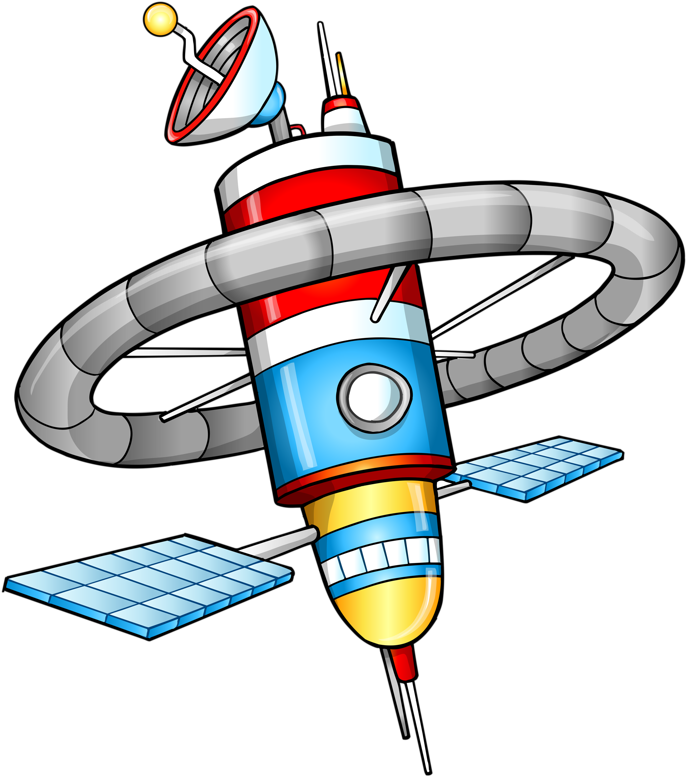 Фотки The Final Frontier, Space Station, Outer Space, - Space Station Cartoon Png (723x800), Png Download