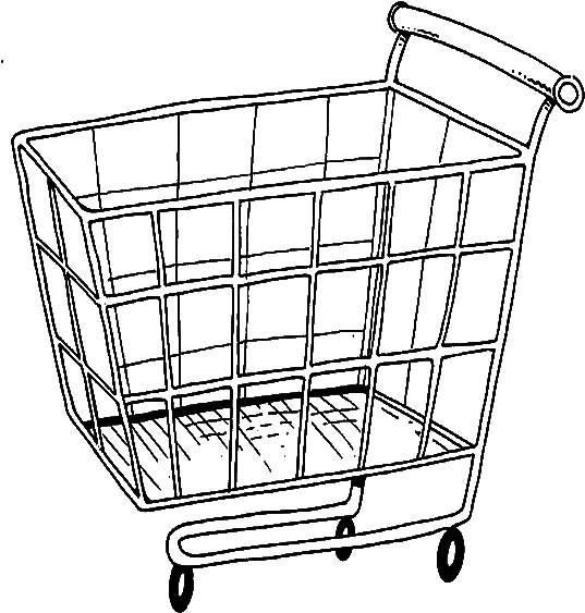 Functional Shopping Pages Picolour - Trolley For Coloring (573x713), Png Download