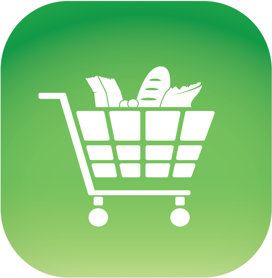 Ios 7 Grocery Cart Icon On Behance - Basket Grocery Icon (600x594), Png Download