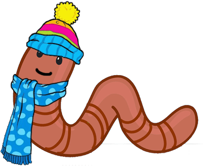 Winter-worms - Winter Worm Cartoon (585x354), Png Download