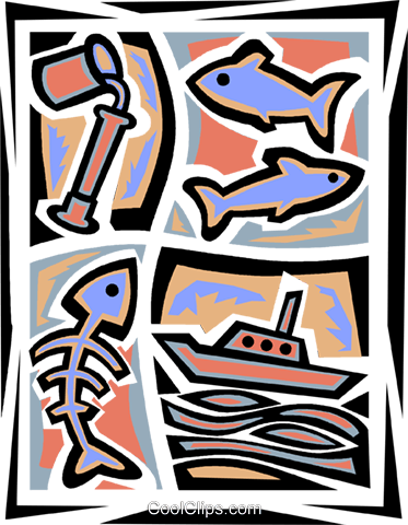 Water Pollution With Dead Fish Royalty Free Vector - Water Pollution Clip Art (373x480), Png Download