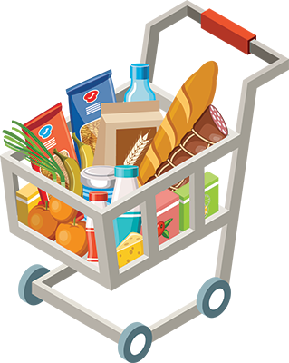 Online Grocery Store Vector (319x400), Png Download