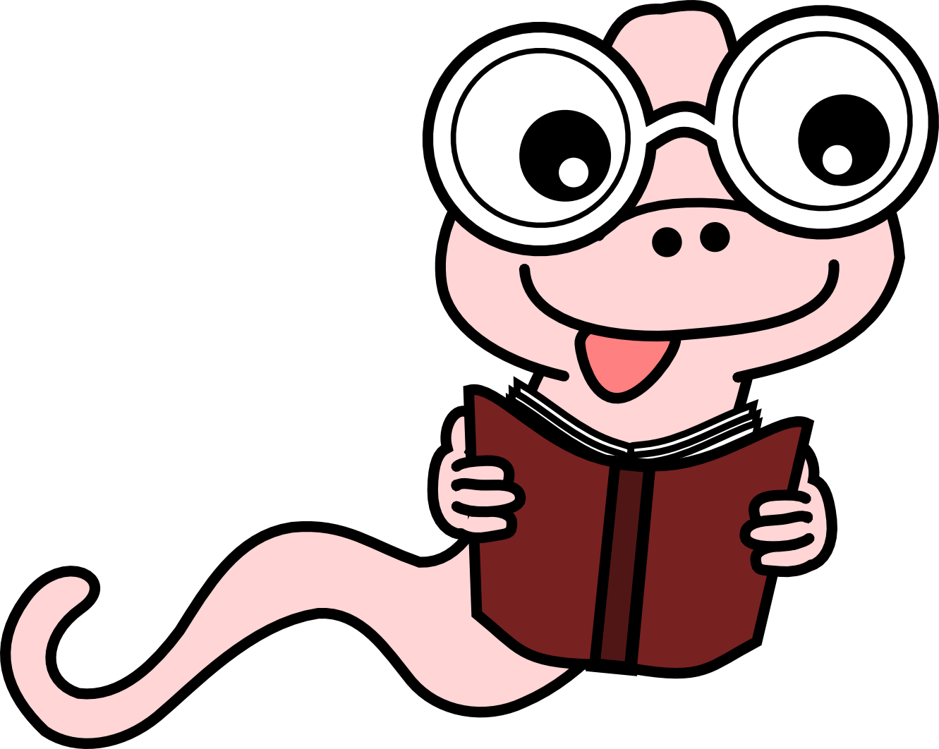 Worm Clipart Transparent - Reading Transparent Background (1331x1062), Png Download