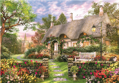 Falcon The Whitesmith's Cottage 1000pcs - Sunny Cottage (630x335), Png Download