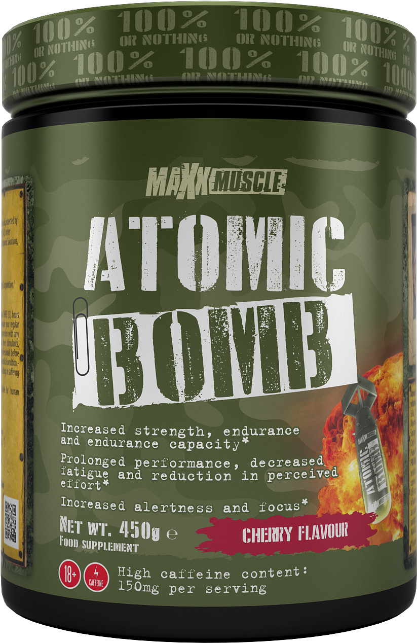 Maxxmuscle Atomic Bomb 450g - Atomic Bomb Pre Workout (904x1394), Png Download
