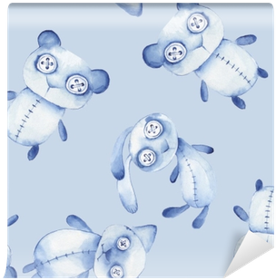 Seamless Pattern With Hand Made Toys - Teddy Bear (400x400), Png Download
